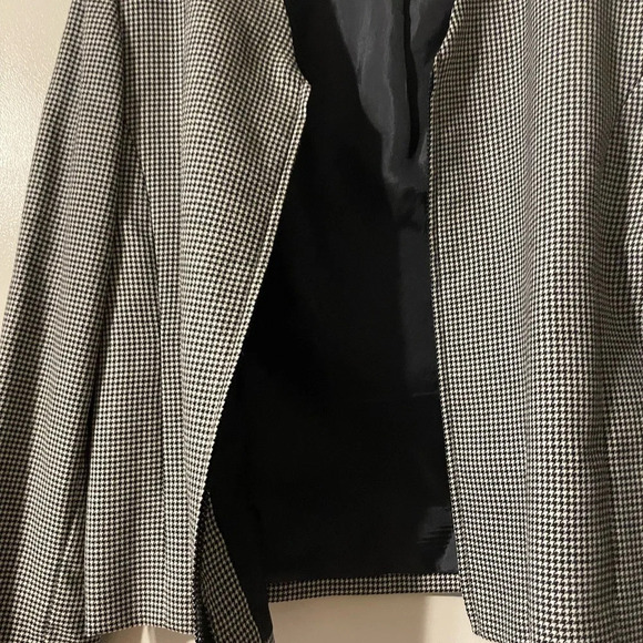 Vintage Pendleton Houndstooth 100% Wool Fully Lined Zip Up Jacket Blazer Size 14 - Picture 4 of 8